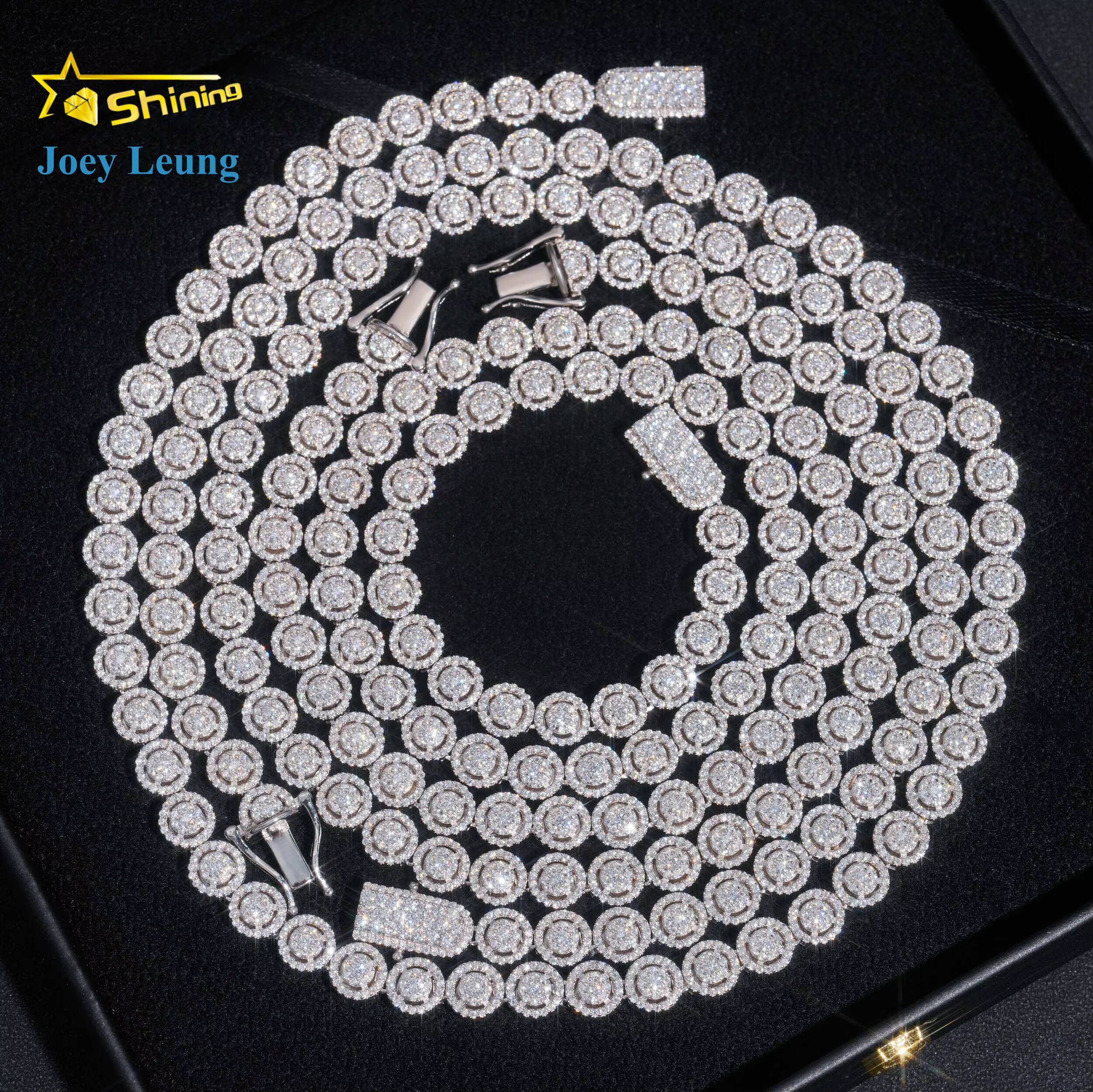 Wholesale Price 8mm Spiked Moissanite Cuban Link Chain 14k Gold Plated 925 Silver Iced Out Vvs Moissanite Necklace Bracelet