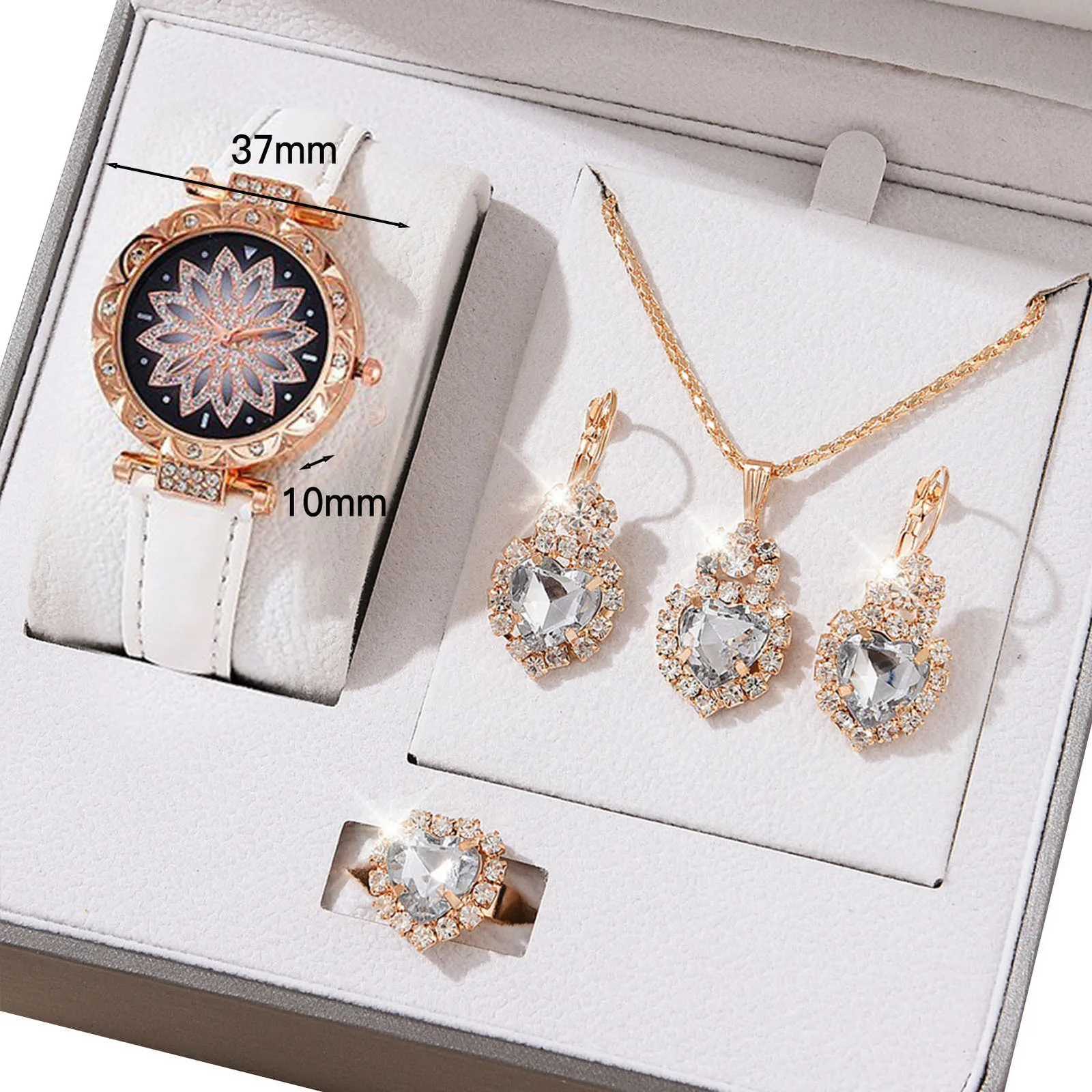 100% Authentic Brand New Watches Set Watches Set Gifts for Women Crystal Bling Wristwatch Jewelry Kit Gift for M Wife Girlfriend X250718
