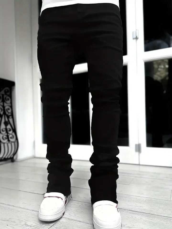 New Men Stretch Skinny Jeans Fashion Casual Slim Fit Denim Trousers Black Flared Pants Male Brand Clothing X250718