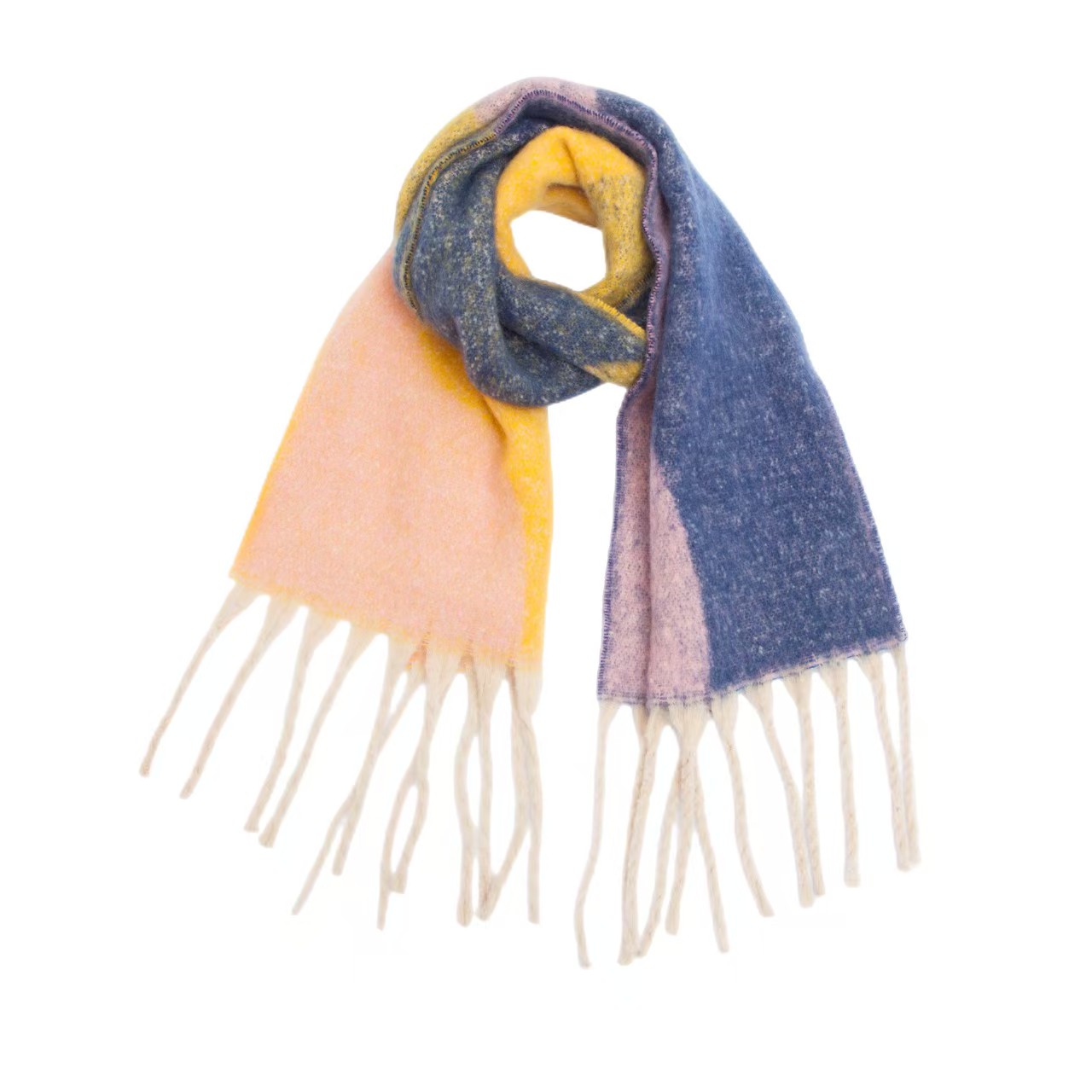T1243 new thickened shawl European and American autumn and winter circle yarn thick beard jacquard geometric scarf