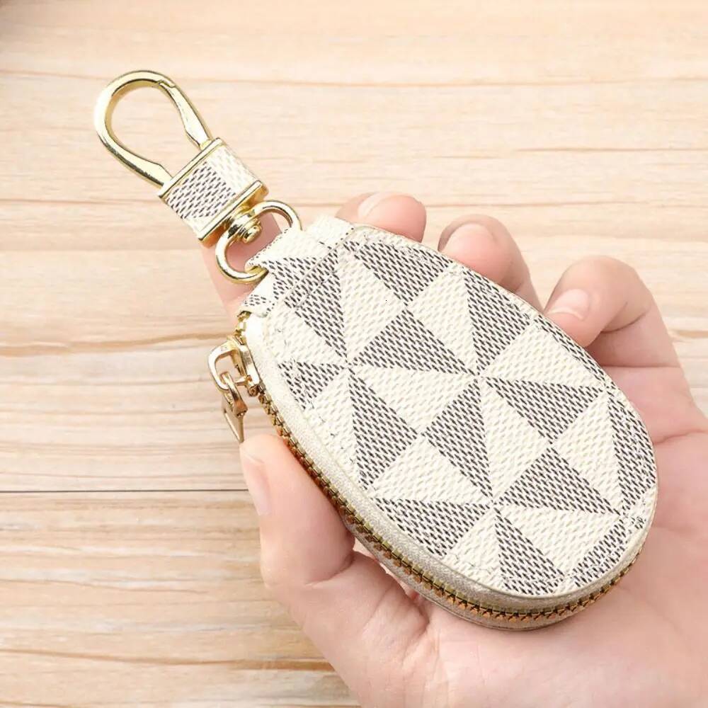 Sturdy Zipper Closure PU Car Storage Durable Ring Compact Coin Purse Bag Charm Ornament Key Holder Household