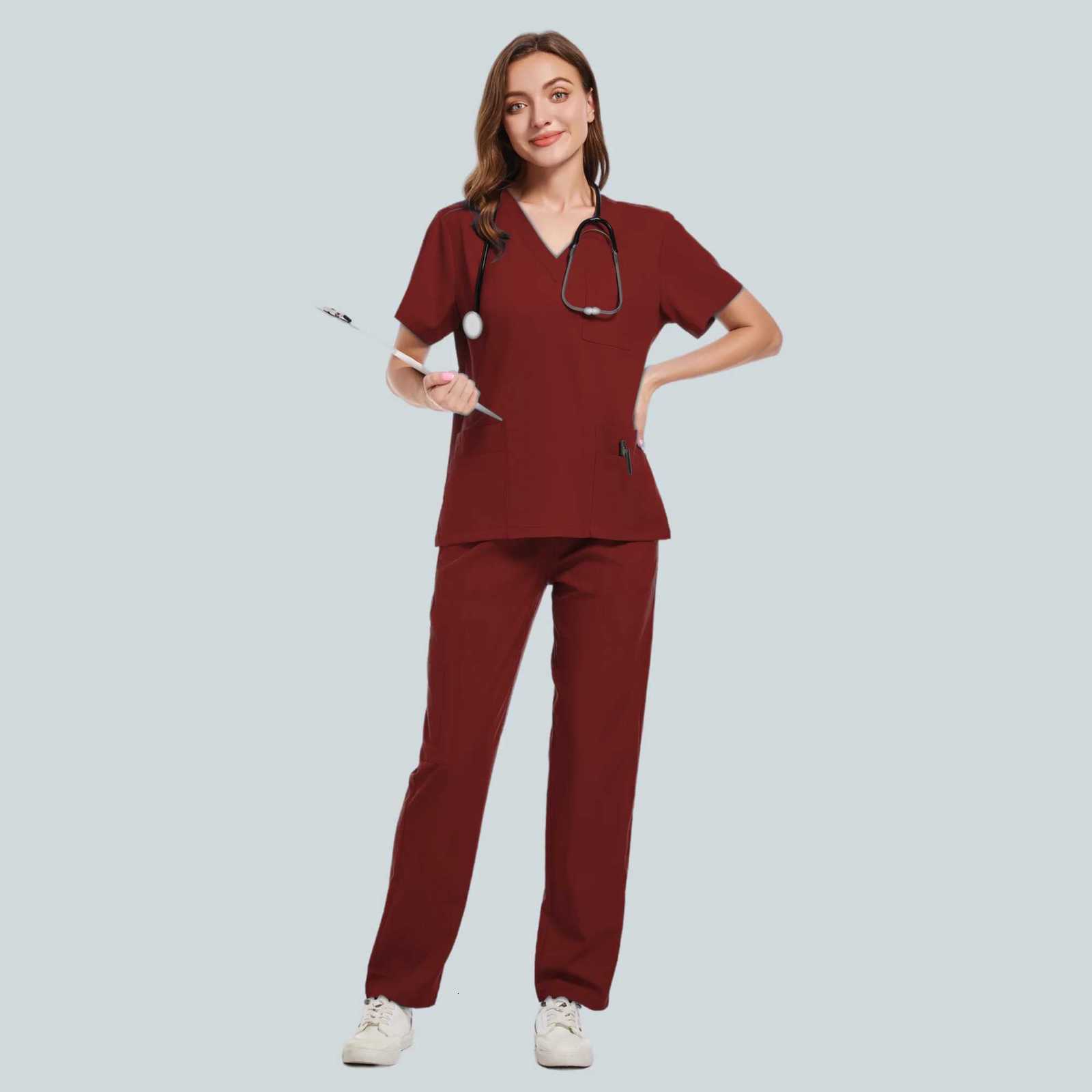 New Nurse Uniform Woman Hospital Doctor s Medical Sweatshirt Nursing Pants Unisex Workshop Uniforms Beauty SPA Work Clothes Z250718
