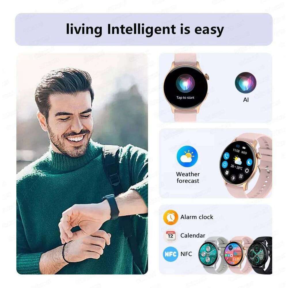 2024 New GPS Smart Watch Women True AMOLED 466*466 HD Screen Health Tracker Sports NFC Voice Bluetooth Call Smartwatches Ladies free shipping