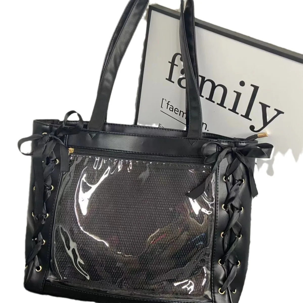 JK Girl Anime Big Appetite Transparent College Style Hand Bill of Lading Shoulder Bag Fashion Ulzzang Ita Bag Tote Bag 250714