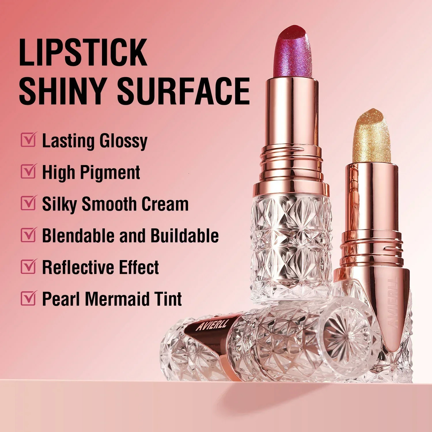 Quicksand Gold Lipstick Fine Glitter lipstick Moisturizing Silky Mermaid Girl Pink Long-Lasting Waterproof Grapefruit Orange 250716