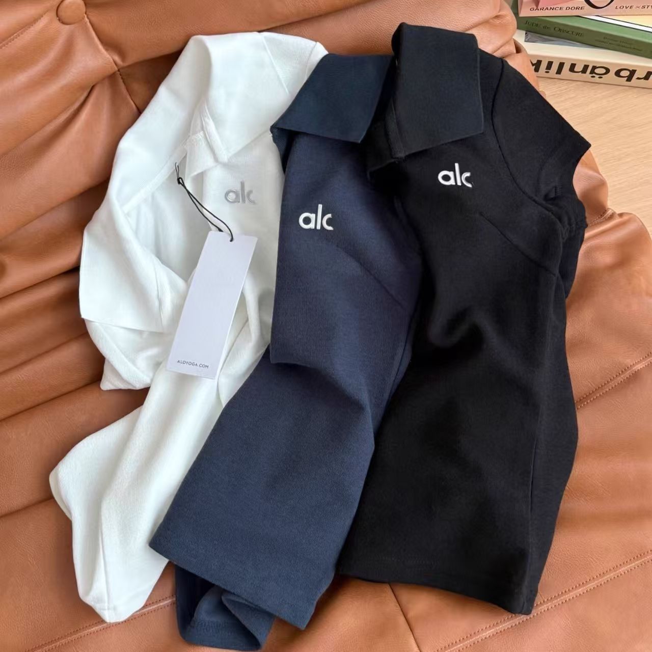 American retro polo neck short sleeve T-shirt female 2025 new slim and versatile design short top