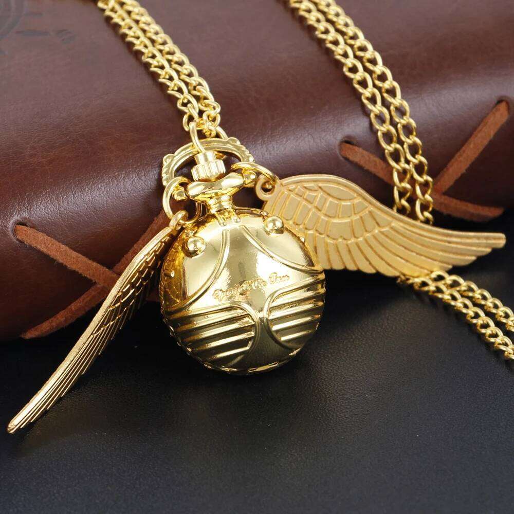 free shipping Magic Gold Fairy Ball Quartz Pocket Men's and Women's Vintage Fob Watch Children's Gift Pendant Necklace Souvenir Cf11