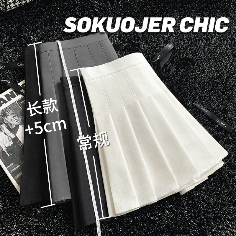 High-Quality Pleated for Women Summer A-Line High Waist Plus Size Student Anti-Exposure JK Short Skirt