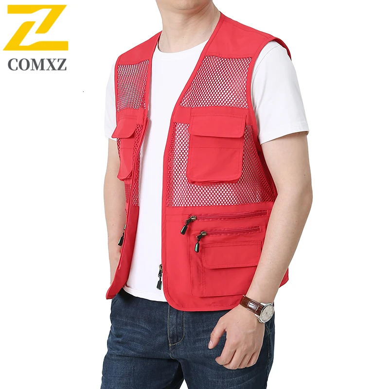 8xl Plus Size Mesh Vest Mens Spring Casual Fishing Quick Dry Sleeveless Work Jacket Outdoor Pographer Multi-pocket Waistcoat 250717