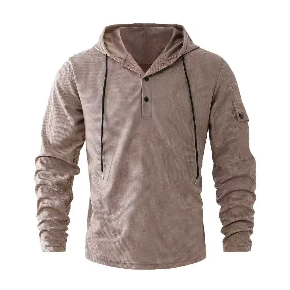 2025 Spring and Autumn New Mens Sports Fitness Button Hoodie Fashionable and Casual Versatile Breathable Running Coat XJ250714