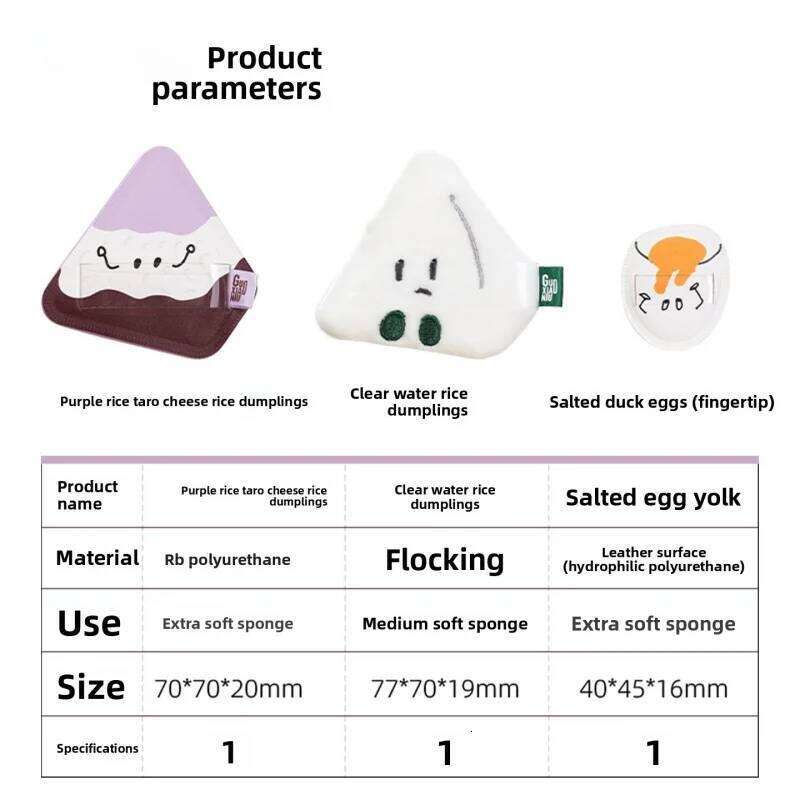 GUOXIAONIU 3PCS ZONGZI Makeup Blender Puffs Foundation Powder Highlighter Wet Dry Dual Use Sponge Cosmetics Applicator Tool X250718