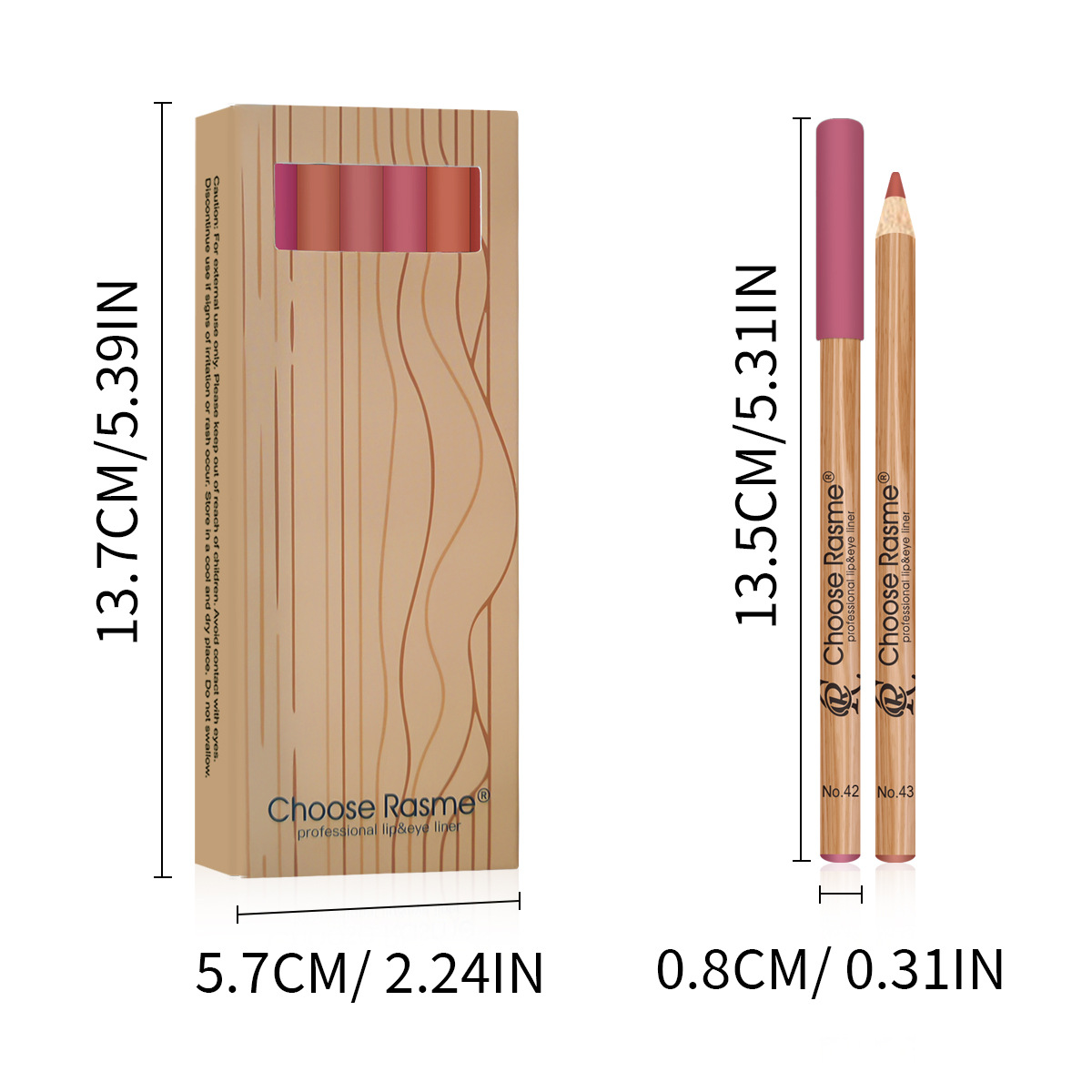 Choose Rasme 12PCS Matte Lip Liner Set - Waterproof Wooden Lip Pencils for Precise Lip Contouring, 12 Nude to Bold Shades Makeup Kit
