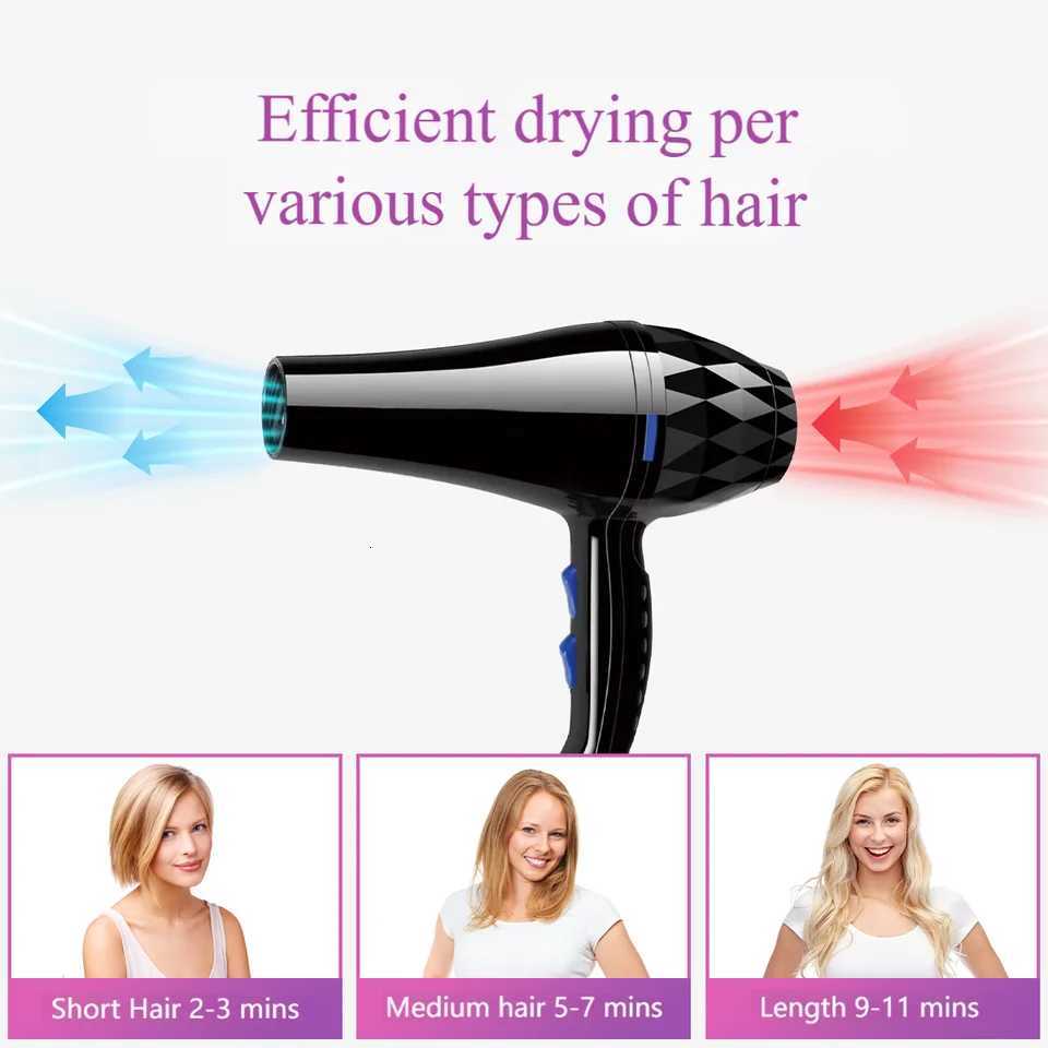 12pcs-in-1 hair dryer set with hair clip comb nozzle and hood accessories.Cold and hot air do not harm the hair dryer negative. W250718