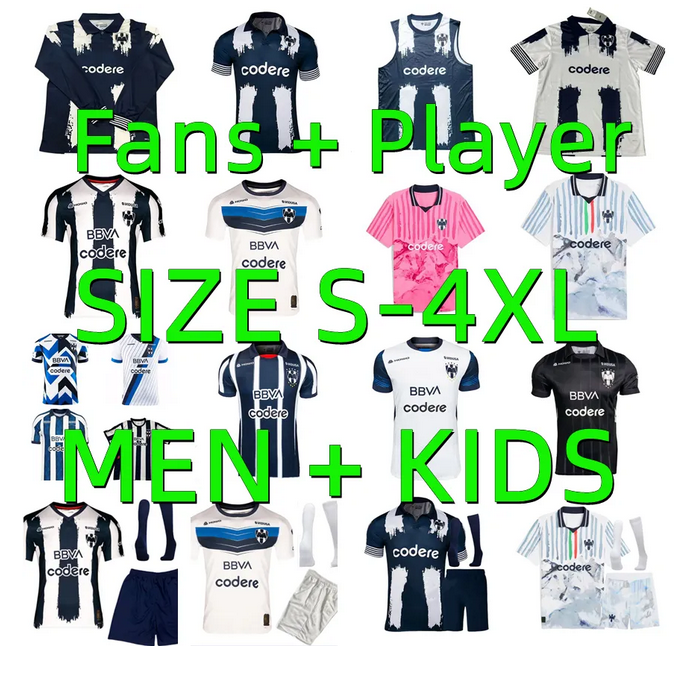 24 25 26 Monterrey NEW Monterrey Soccer Jerseys 2025 2026 Monterey player SERGIO RAMOS BERTERAME Kids Long sleeves and men Size 4XL Football Shirts