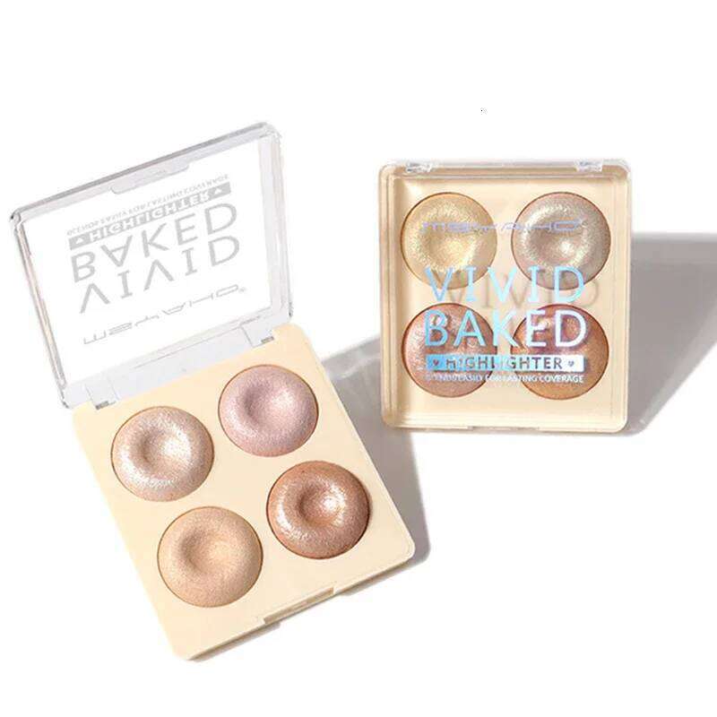 4-color Glitter Eyeshadow Palette Gold Bronze Highlighter Face Makeup Shimmer Illuminate Cosmetics X250718