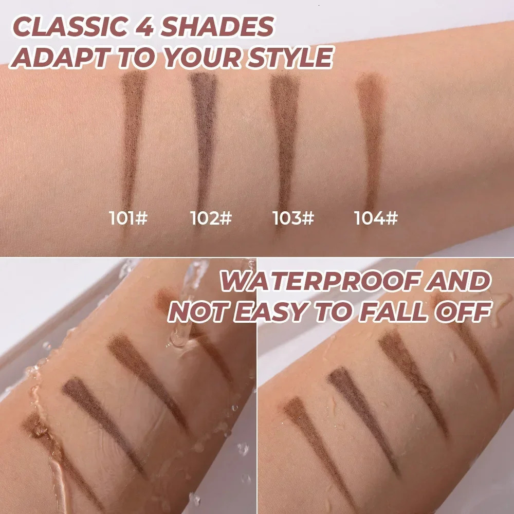 BEAUTY GLAZED 4 Colors Eyebrow Pencil With Brushes Long-lasting Waterproof Brow Pencil Formula Double-head Eyebrow Pencil 250712