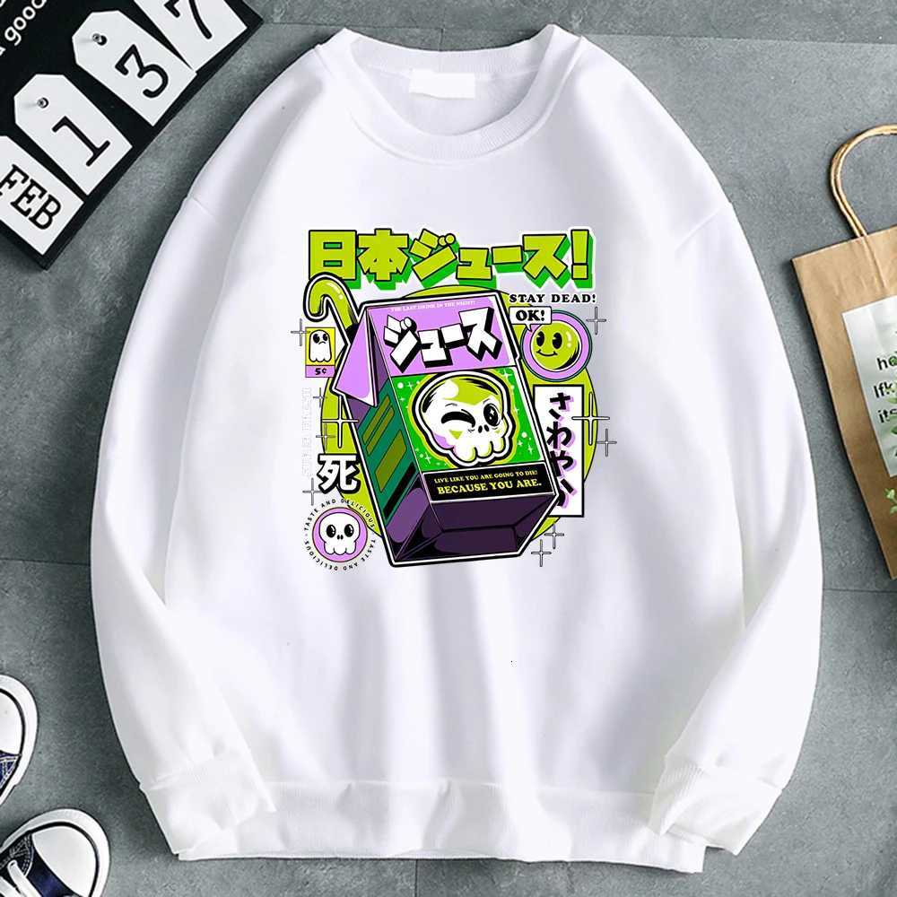 Autumn Simple Women Sweatshirts Skull Poison The Last Drink In The Night Print Hoodie Fce Soft Pullover Loose Warm Clothes XJ250717