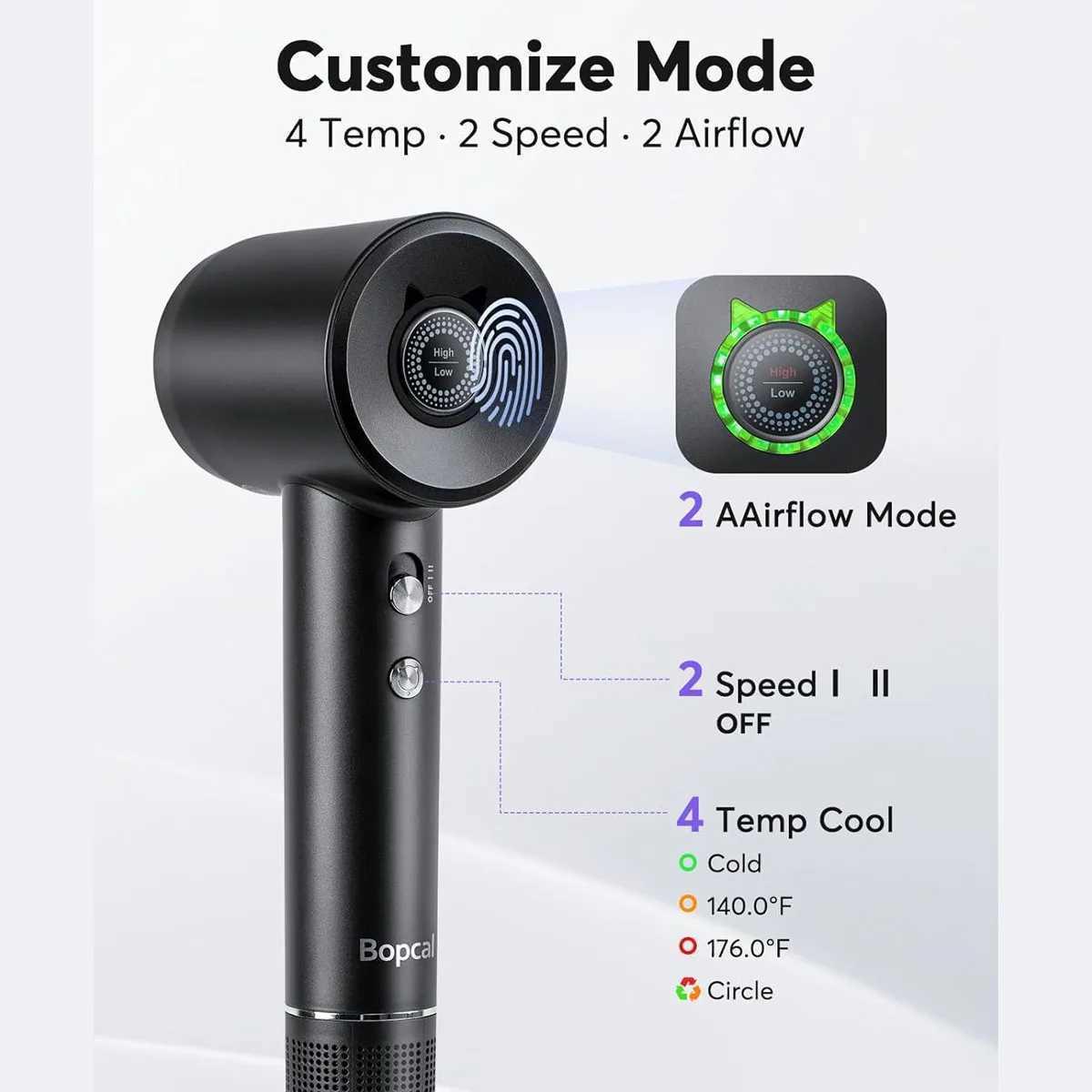 Professional 1600W High Speed Hair Dryer 110000 120 RPM Brushless Cold Hot Blower Low Noise Home Salon Hair Dryer Fast Dry W250718