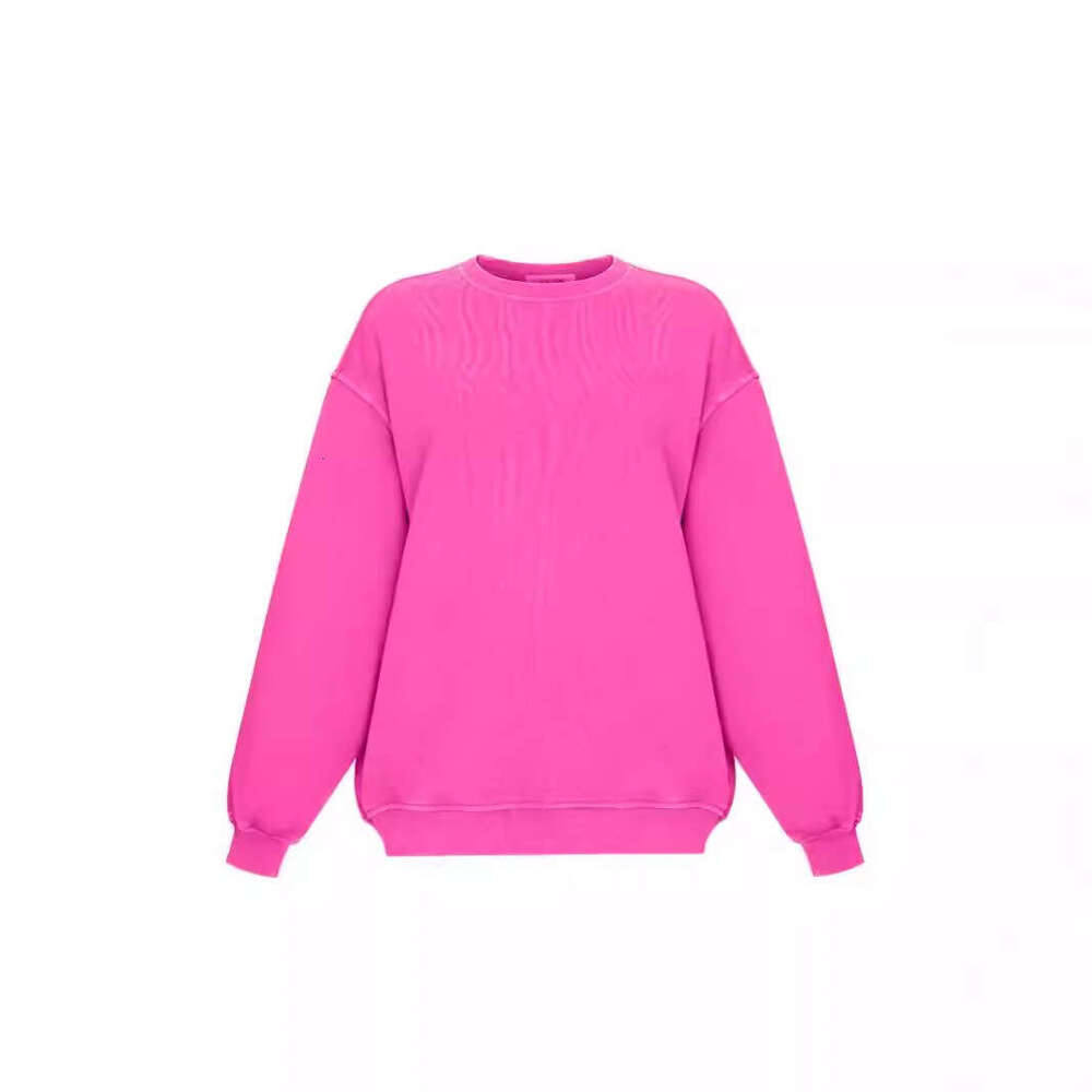 25 Autumn Winter New Pure Cotton Printed Vintage Top + Pants Simple Letter Loose Knitted Sweatshirt Set B5