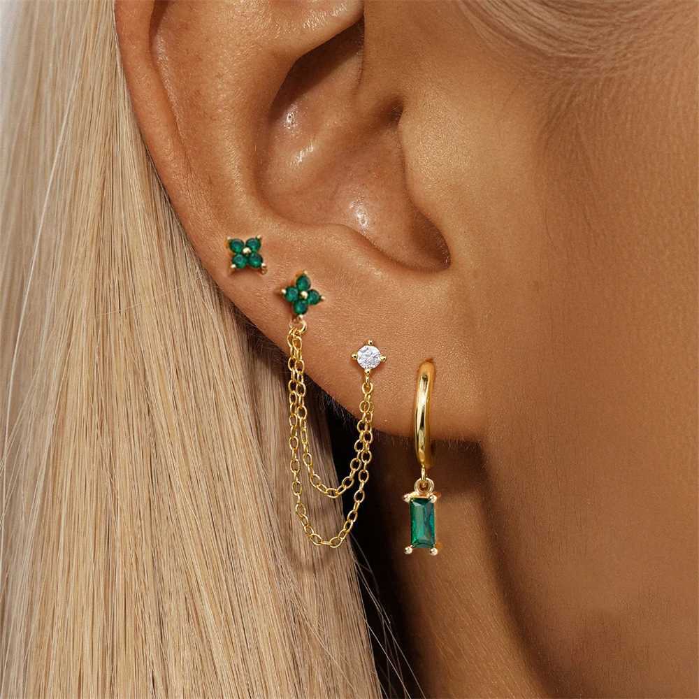 3PCS Exquisite Stainless Steel 12 Constellation Birthstone Earrings Set for Women Cartilage Piercing Earrings Fashion Jewelry X250718