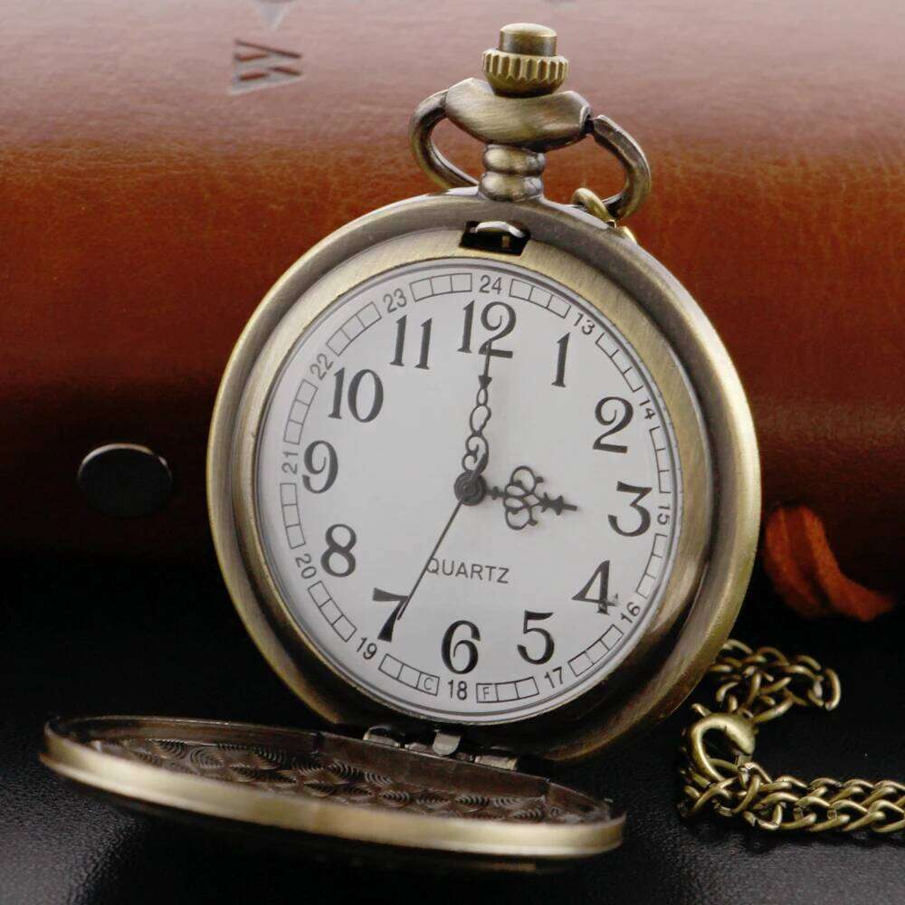 free shipping Bronze Mysterious Number Puzzle Men's and Women's Pendant Quartz Pocket Watch Retro Fashion Necklace Student's Best Gi