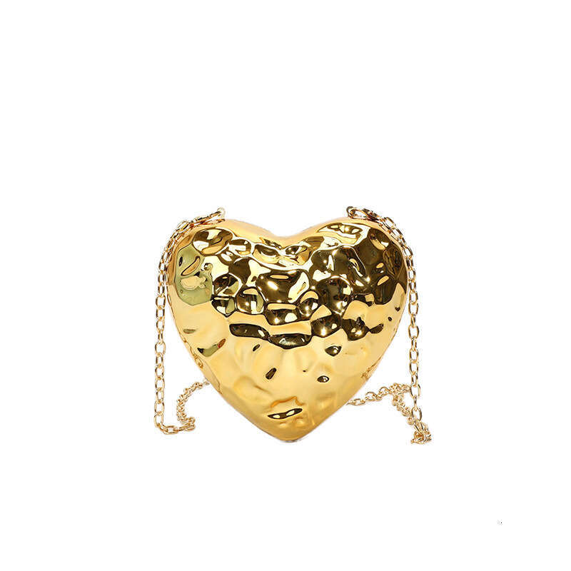 Shiny Heart-Shaped Meteorite Acrylic Ice Crack Box Lipstick Evening Single Shoulder Crossbody Bag