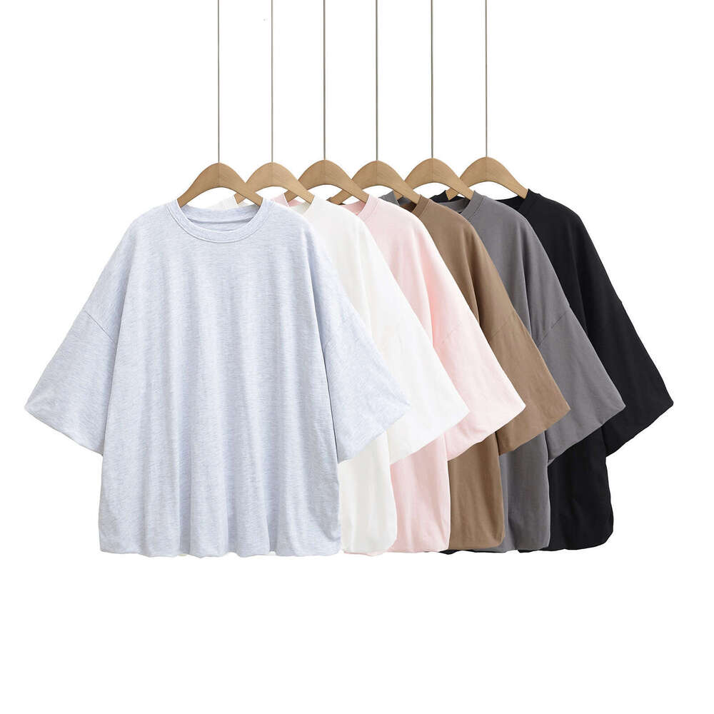 Jennie Same Loose Casual Flower Bud Hem Round Neck Short T-Shirt Women Lazy Style Puff Sleeve Top Ins Trend B5