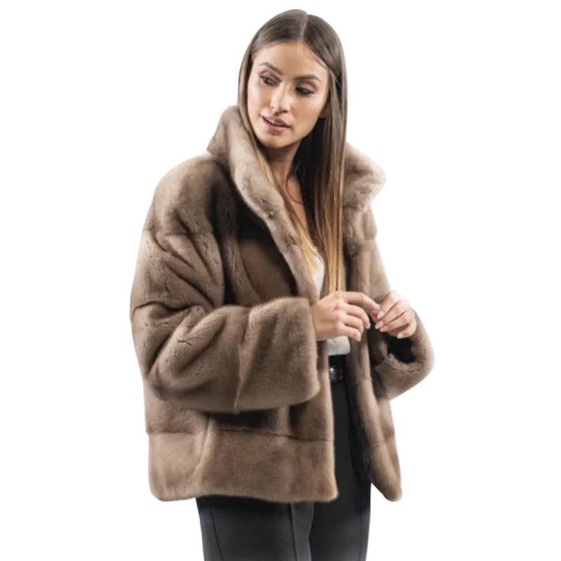 Fur Natural Women, Coat Real Mink for Fur, Short Warm Jacket, Retro Clothes Women, , Jacket,