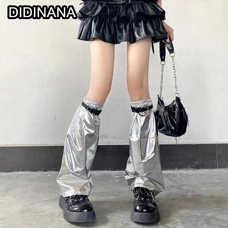 Silver sunscreen leg warmer cool Millennium leg warmer Gothic Lolita punk girl Y2K subculture woman personality 250717