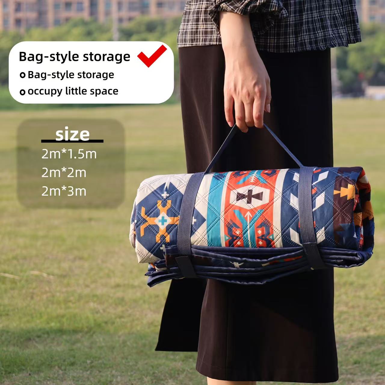 Outdoor moisture-proof MATS, thickened and enlarged picnic MATS, camping outdoor waterproof lawn tent MATS, portable MATS, exotic style