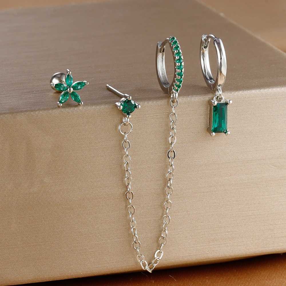 3PCS 9 Styles Gold Plated Geometric Circle Piercing Earrings Set For Women Multicolor Crystal Dangle Earring Statement Jewelry X250718