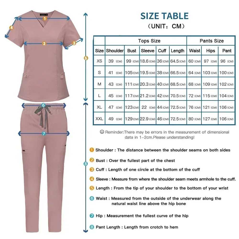 Wholesale Casual Short Sleeve V-neck Straight Sets Pharmacy Work Clothes Medical Nurse Uniform Scrubs Women Set Nursing Uniforms Z250718