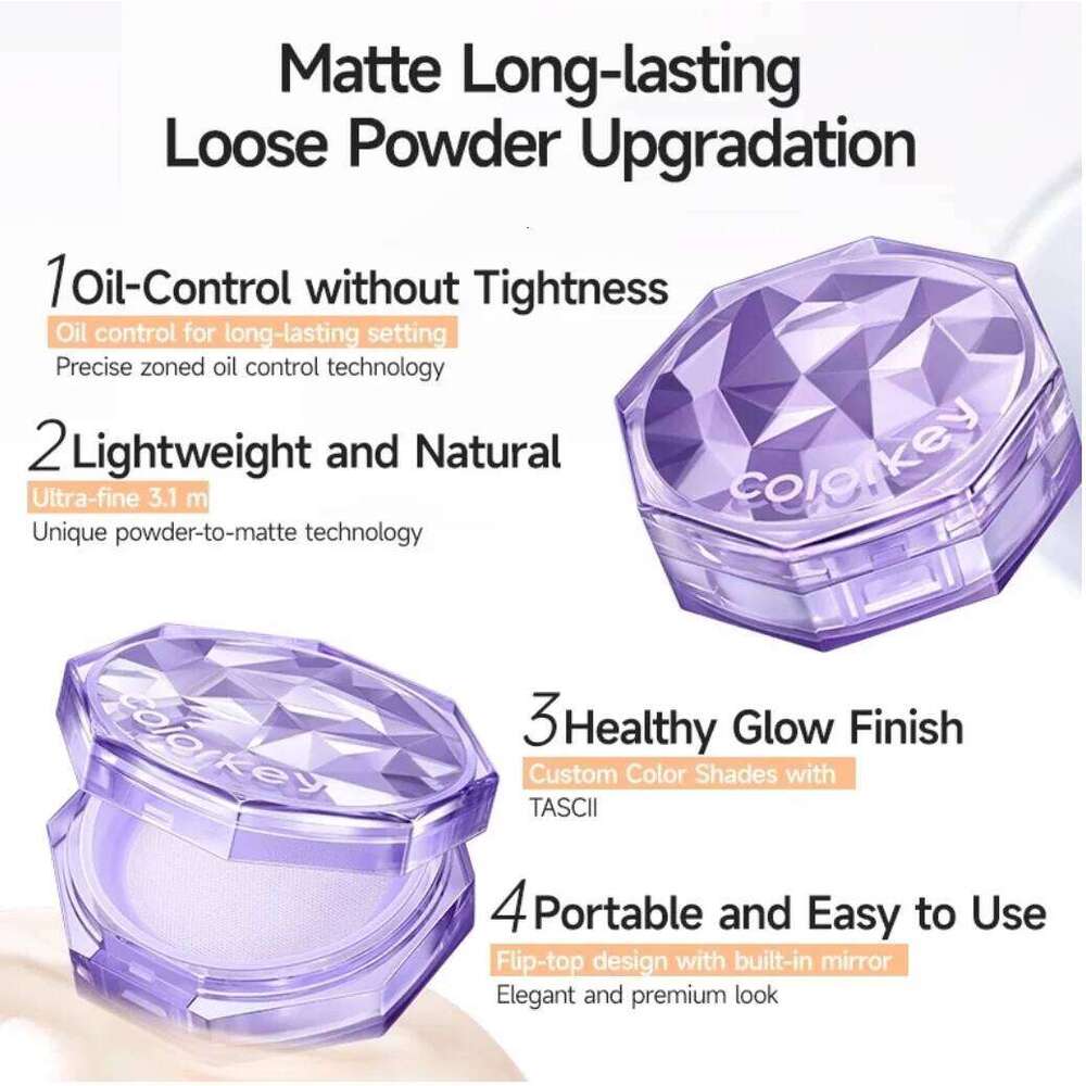 Colorkey Long-lasting Losse Powder Matte Brighten Oil Control Lightweight Face Makeup 8g Cosmetics X250717