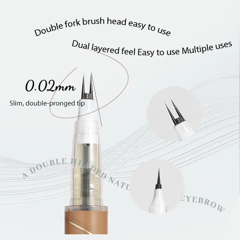 Ultra-thin 2 Fork Tip Liquid Eyeliner Double Forked Tip Lower eyelash Pen Makeup Smooth Eye Liner 2Point Eyebrow Pencil Cosmetic 250717