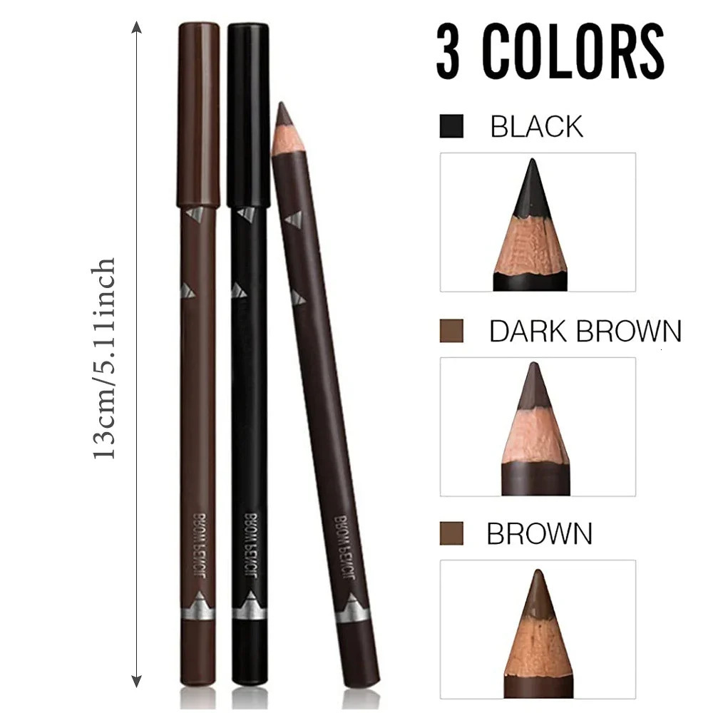 6/12Pcs Waterproof Eyebrow Pencil Easy Color Natural Black Brown Eye Makeup Pen Cosmetic Beginner Practice Eyebrow Beauty Tools 250712