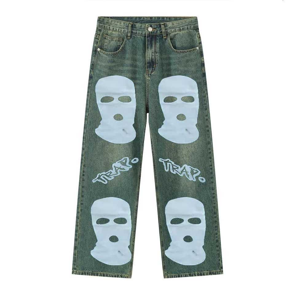 Tide Washed Jeans Men and Women American Retro Ins Net Red Design Casual Jeans Y2k Summer Loose Straight Street Couple Pants X250718