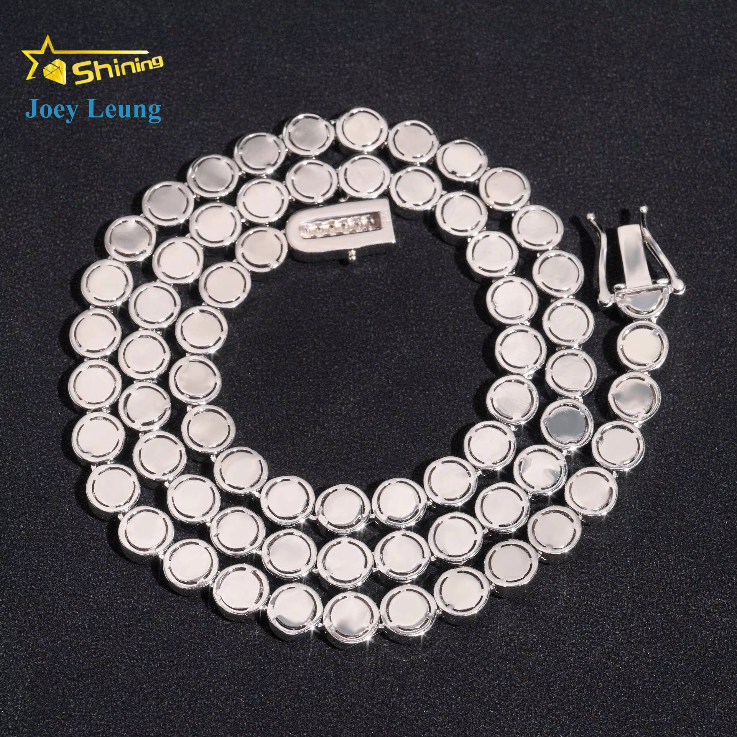Wholesale Price 8mm Spiked Moissanite Cuban Link Chain 14k Gold Plated 925 Silver Iced Out Vvs Moissanite Necklace Bracelet