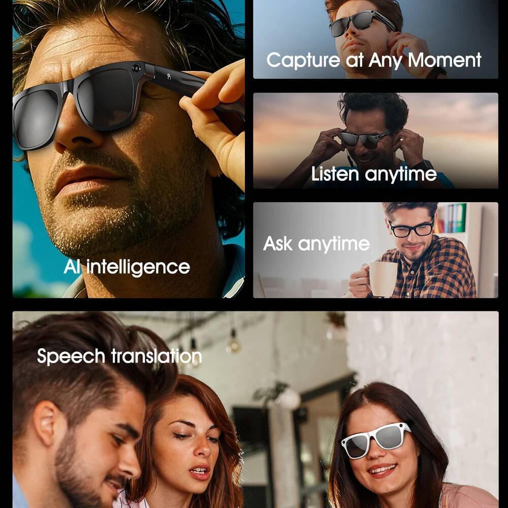 2025 New Smart Glasses 1920*1080 HD Camera Assistant Video Voice Player Bluetooth Call SmartGlasses Men Women