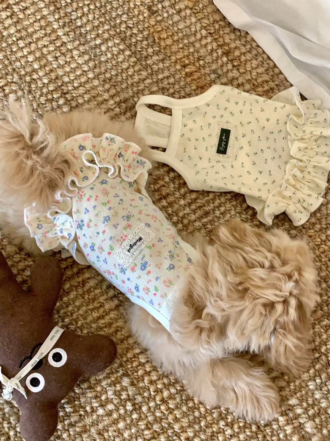 T745 Original Navy Collar Sleeveless T-Shirt Dog Small Dog Clothes Striped Bichon Schnauzer Vest