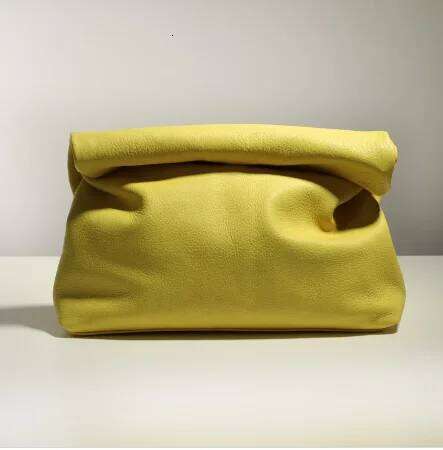 Leather Handbag Big Magic Stick Top Layer Women'sOriginal Designer Personalized Curling Armpit Green Bag