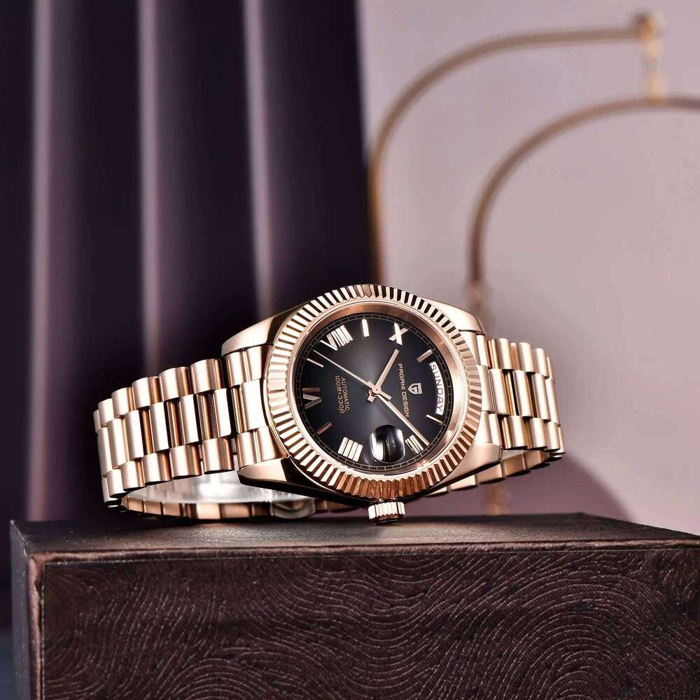 PAGANI DESIGN 2025 New Rose Gold DD40 Automatic Watch For NH36A Mechanical Wristwatch Men Stainless steel Waterproof free shipping