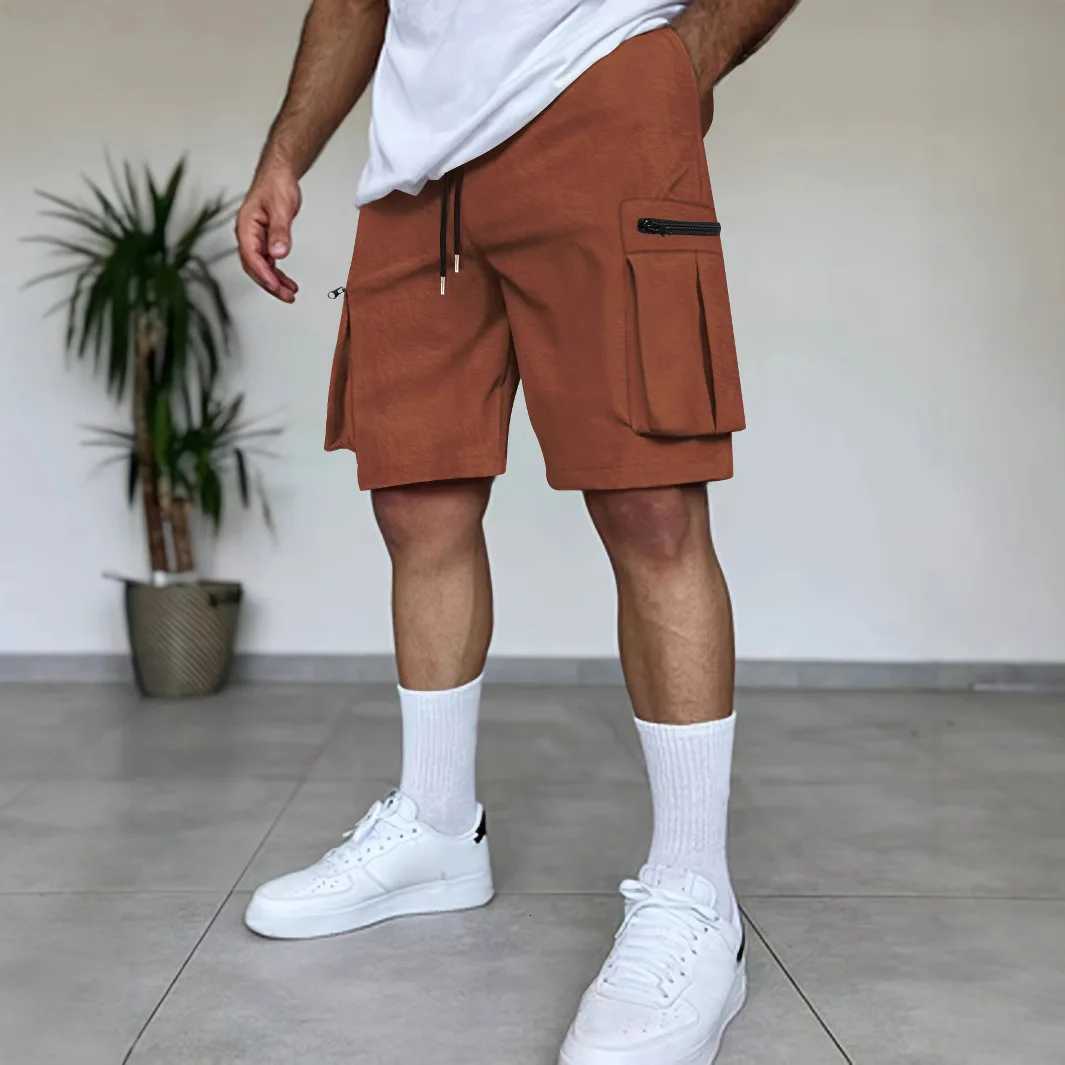 2025 Summer New Style Hot Sell Solid Color Short Mens Casual Department Beach Shorts More Pocket Cargo Light Five Minute Pants W250718