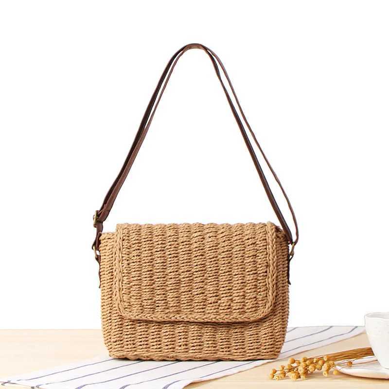 Stylish Summer Holiday Beach Crossbody Messenger Bag Raffia Straw Shoulder Bags Hand Knitting Handbags For Women Y250717