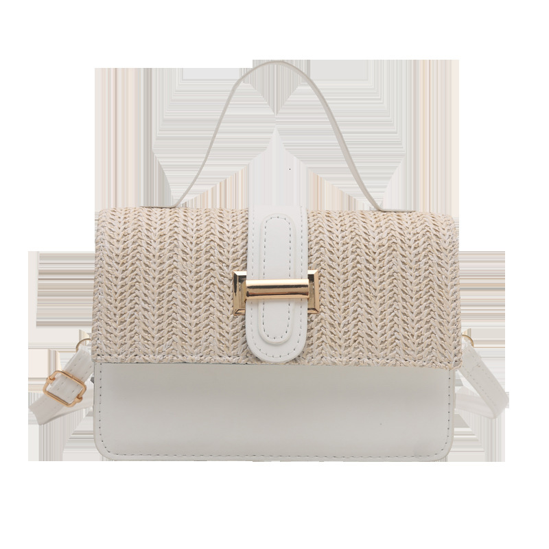 2025 Summer New Women's Single Shoulder Crossbody Bag Straw Woven Women's Bag New women's Simple Fashion Crossbody Bag Small Square Bag