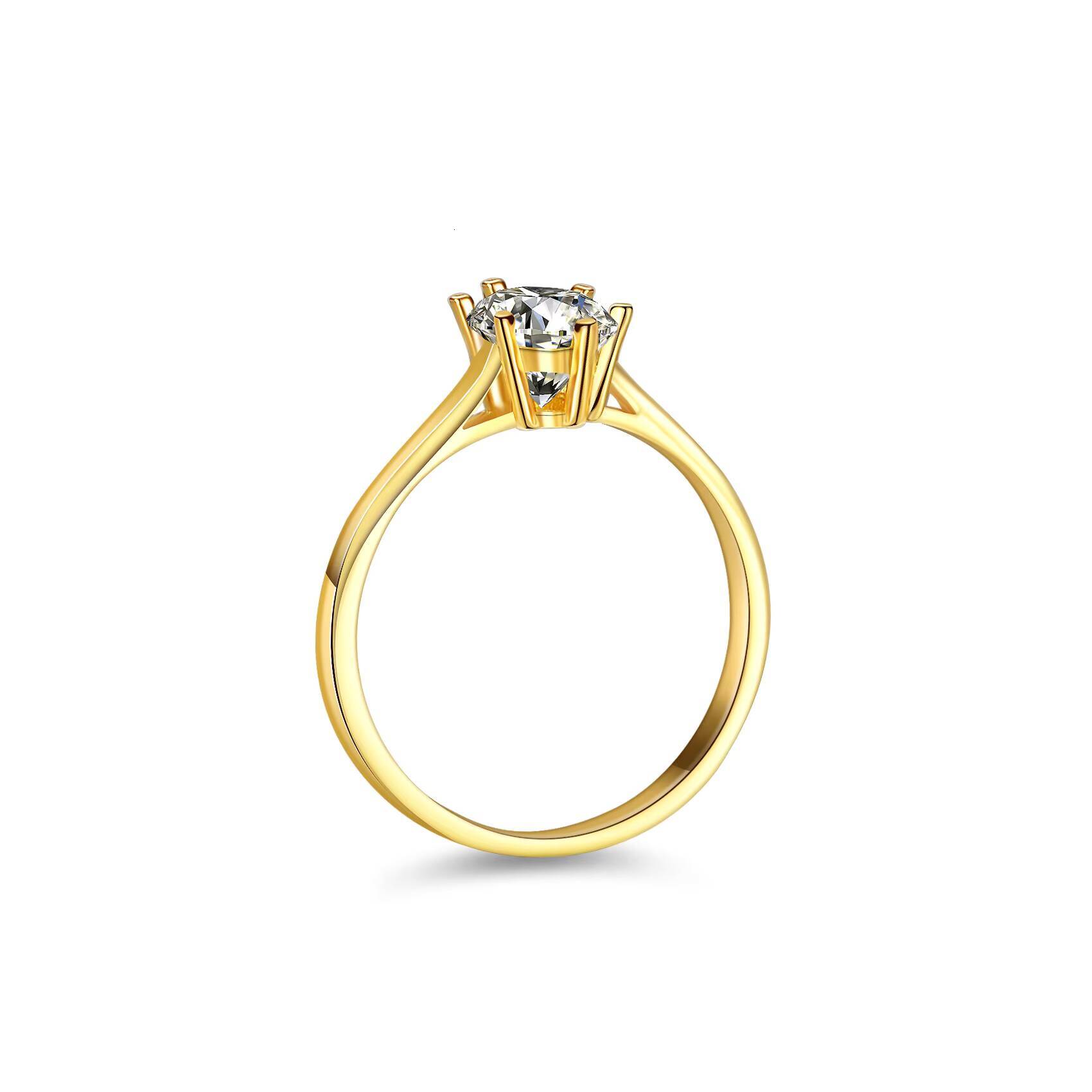 Luxury Wedding Moissanite Diamond Rings VVS Horse Eye 1 Ct 14 18K Gold S925 Sterling Silver with GRA Certificate for Women