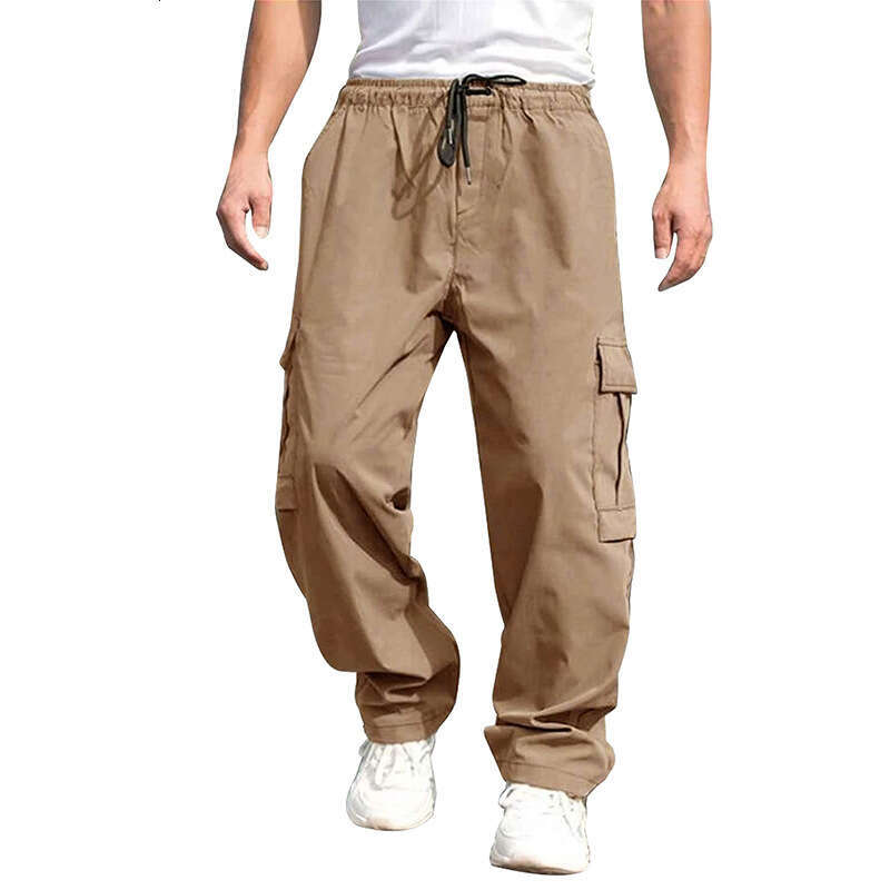Spring Summer New Men's Cargo With Drawstring And Multiple Pockets Casual Long Pants B5