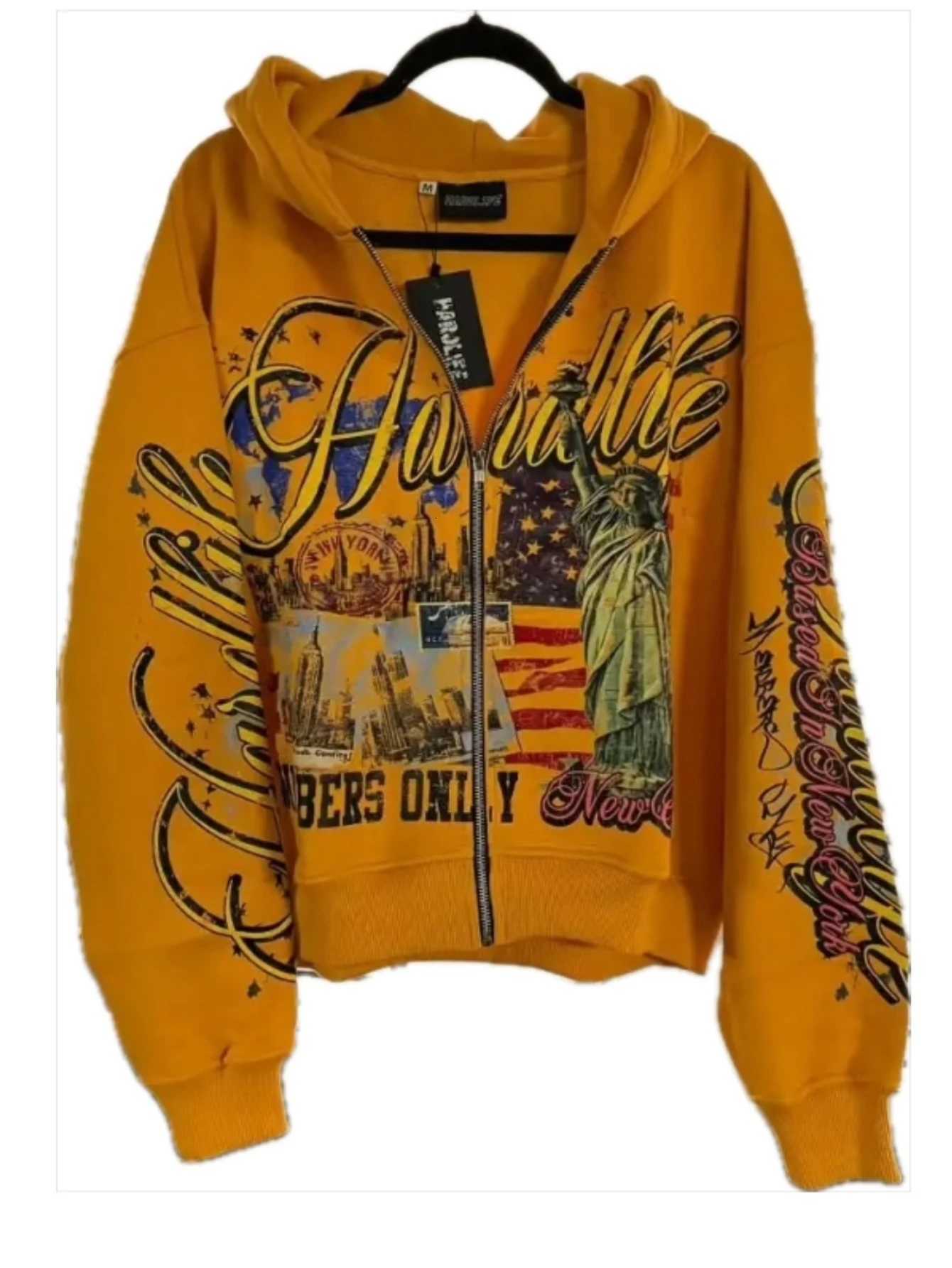 Retro Letter Printing Zipper Sweatshirt Jacket Casual Men and Women Fashion Personality Design Hoodie Y2K Hip-Hop Streetwear X250718