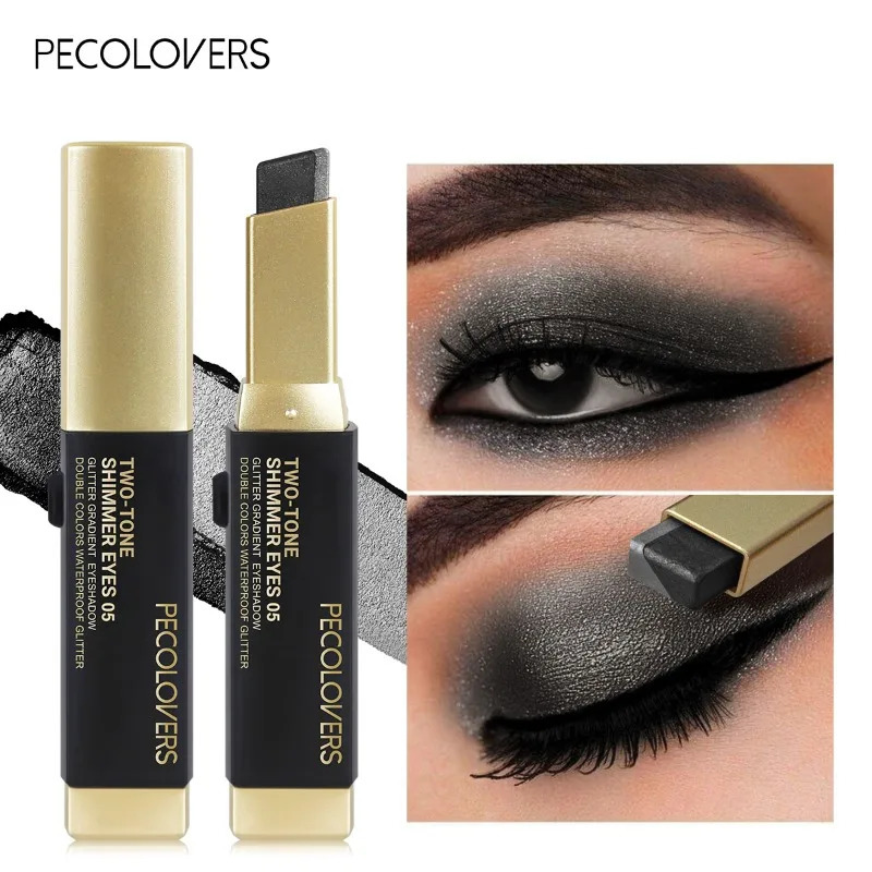 Double Color Eyeshadow Stick Glitter Highlight Shadow Stick Eye Makeup Waterproof Lasting Shimmer Metallic Eyeshadow Makeup 250712