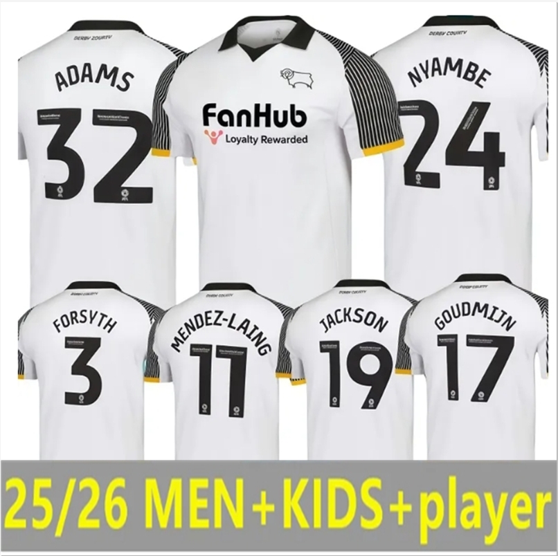 Derby County 25 26 Home soccer jerseys 2025 2026 Home Away Third Football Jersey Shirt Kit COLLINS SIBLEY CASHIN NYAMBE NELSON ELDER FORNAH s-2xl