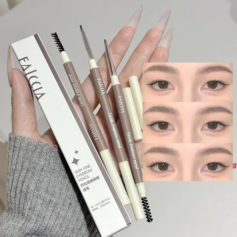 Ultra-fine Eyebrow Pencil Automatic Rotating Double Head Long Lasting Natural Waterproof Professional Eyebrow Pen Make Up Tool 250712